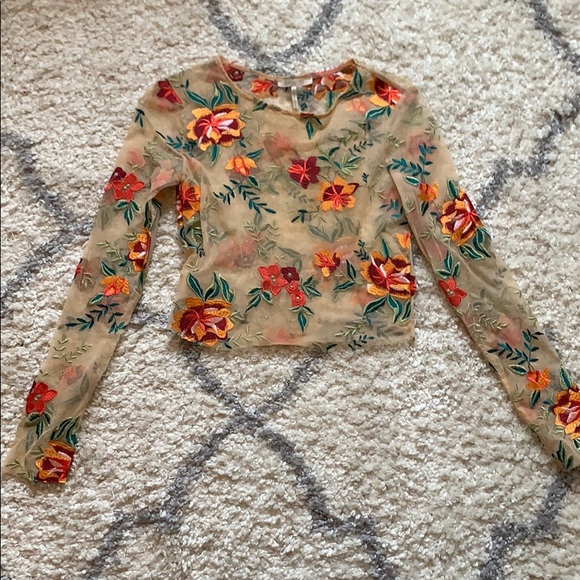 Urban Outfitters Tops - Floral mesh shirt